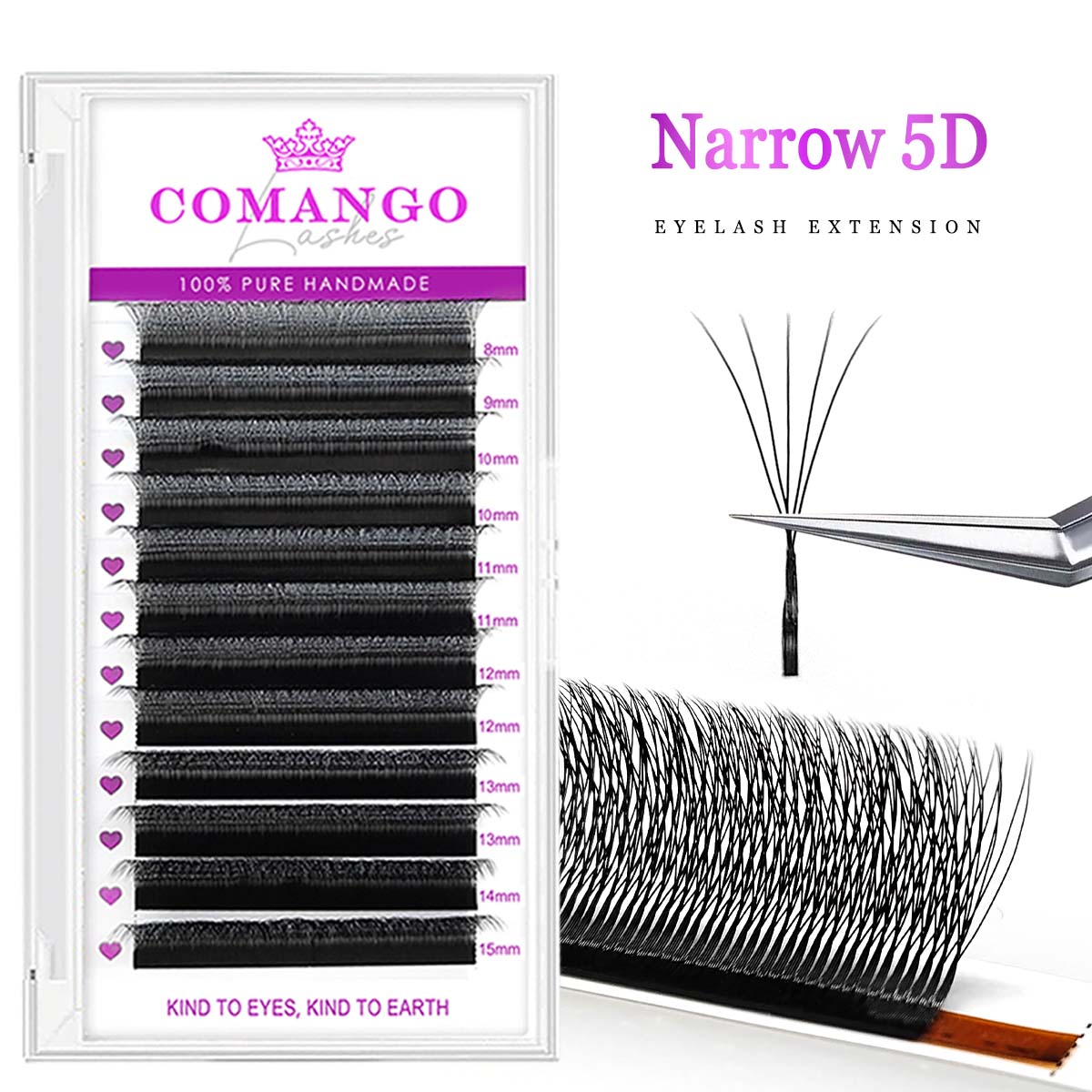 Narrow 5D Technical Fibers Eyelash Extensions