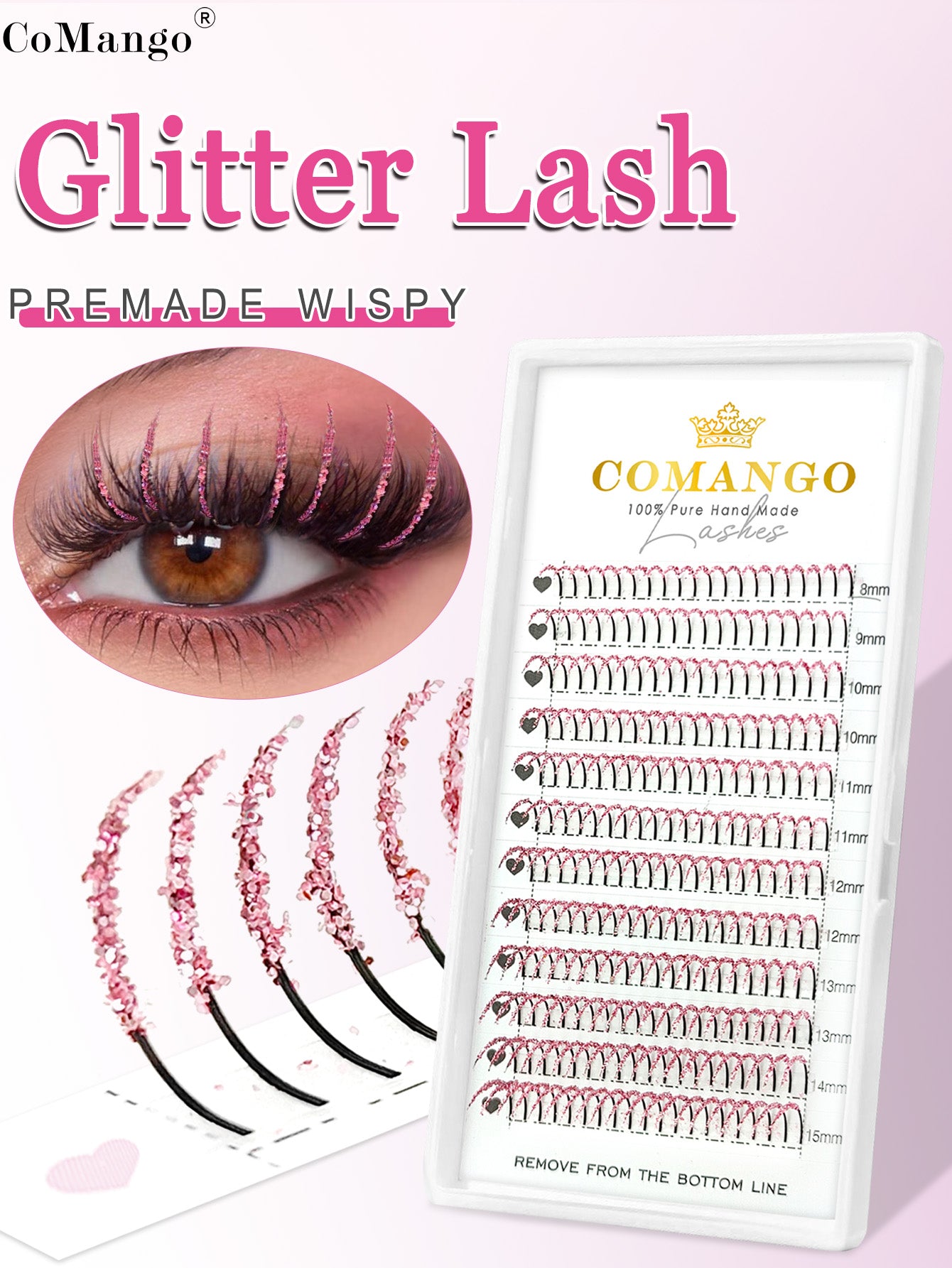 Color Glitter Spikes Lash Extension For Halloween Christmas Cosplay Party