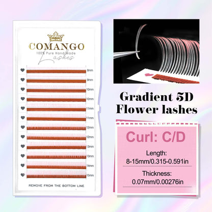 Ombre Colored 5D Flower Fairy Spike Lash Extensions
