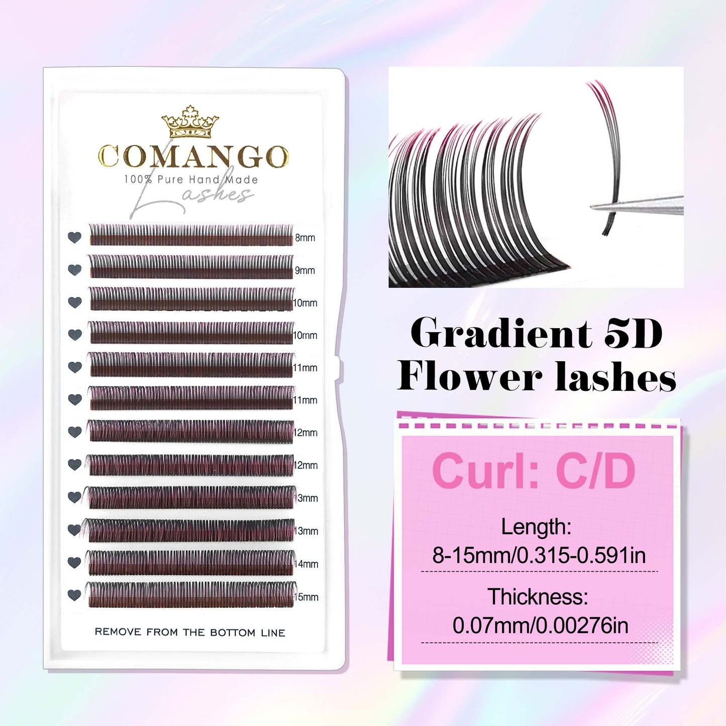Ombre Colored 5D Flower Fairy Spike Lash Extensions